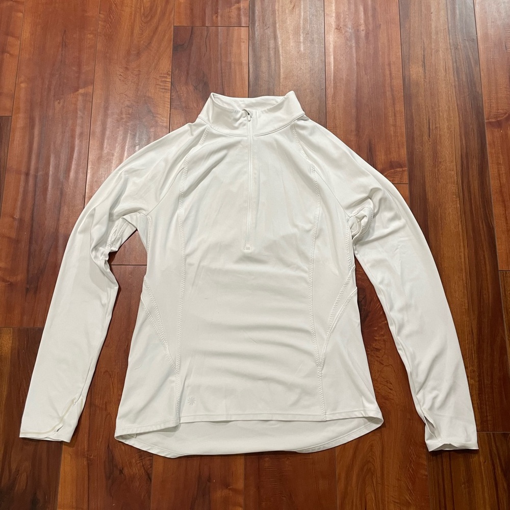 Athleta Run Free White Half Zip